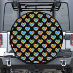 Autism Awareness Heart Pattern Print Tire Cover