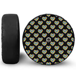 Autism Awareness Heart Pattern Print Tire Cover With Camera Hole