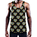 Autism Awareness Heart Pattern Print Men's Workout Tank Top