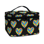 Autism Awareness Heart Pattern Print Travel Makeup Bag
