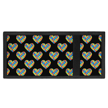 Autism Awareness Heart Pattern Print Trifold Wallet