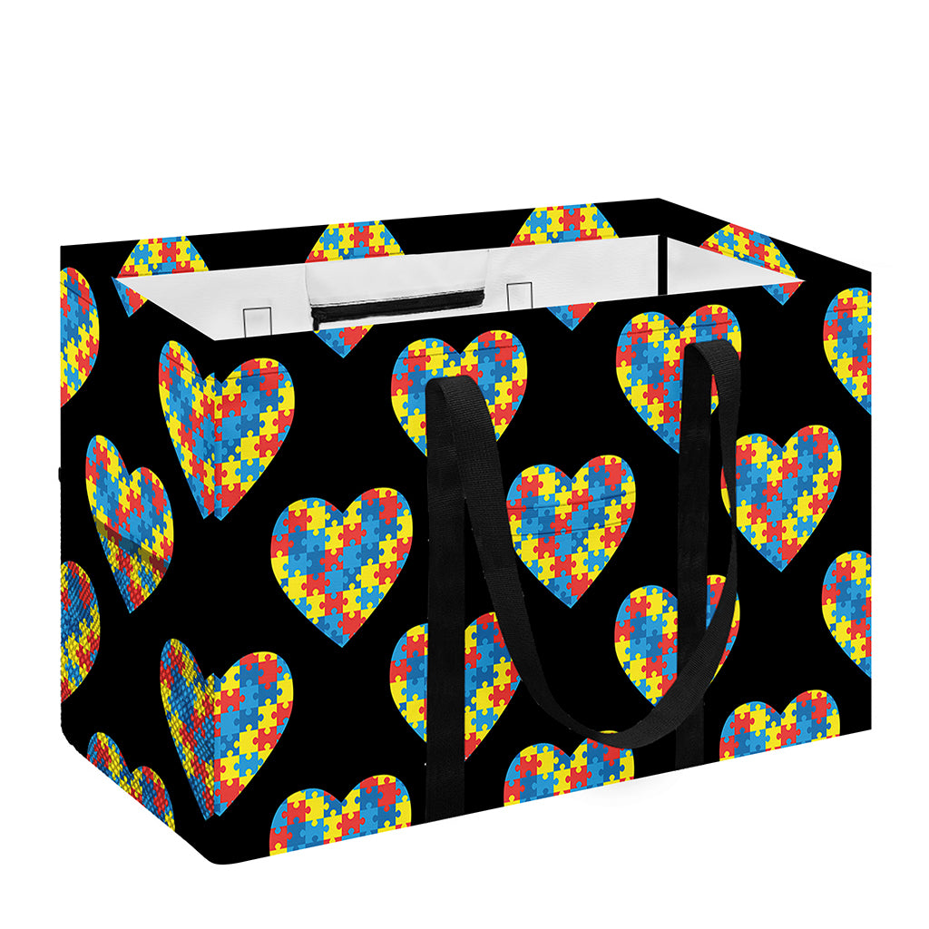 Autism Awareness Heart Pattern Print Utility Tote Bag