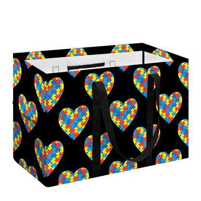 Autism Awareness Heart Pattern Print Utility Tote Bag