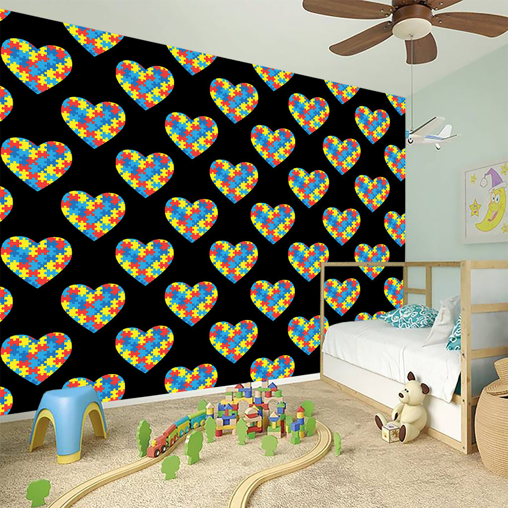 Autism Awareness Heart Pattern Print Wall Sticker