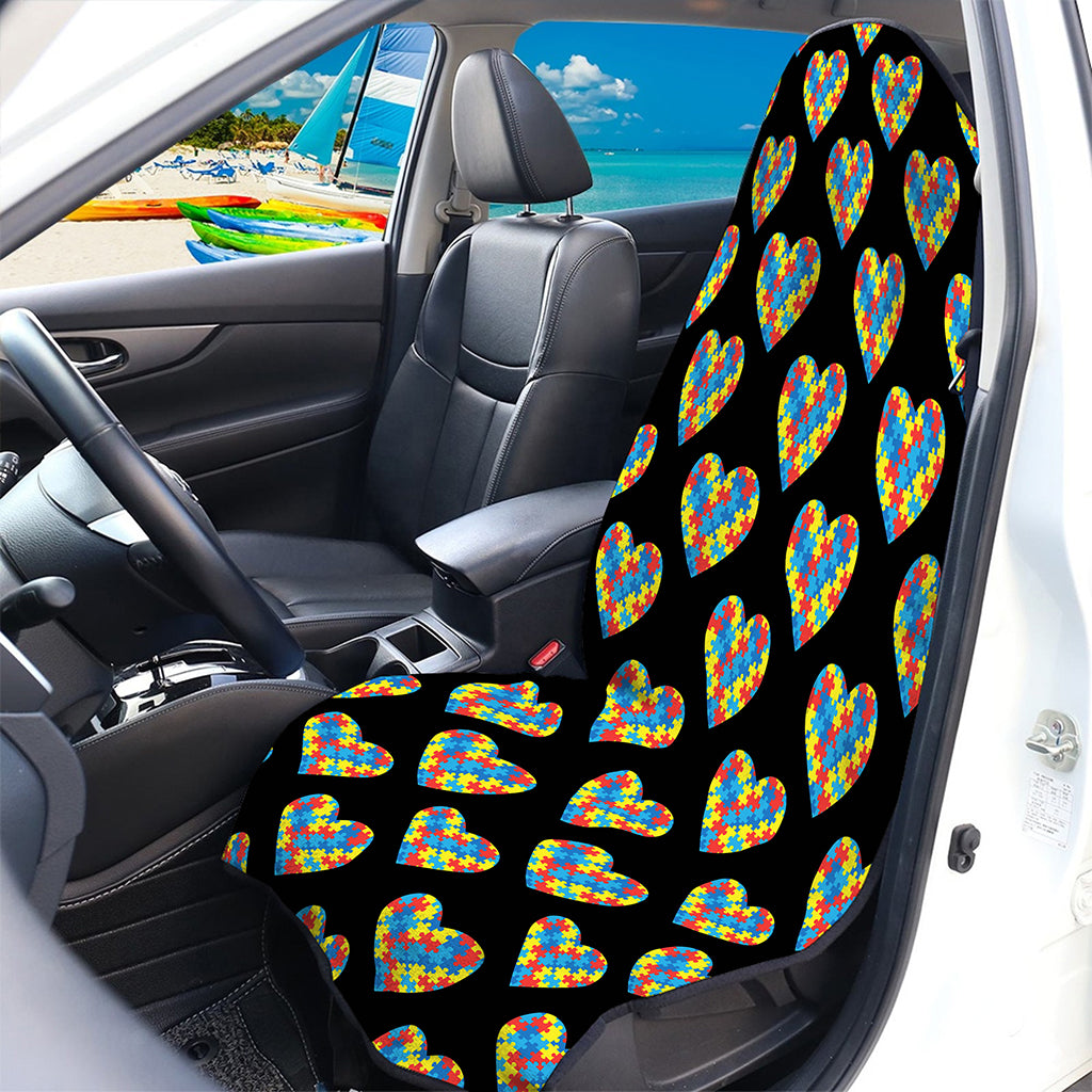 Autism Awareness Heart Pattern Print Waterproof Car Seat Cover