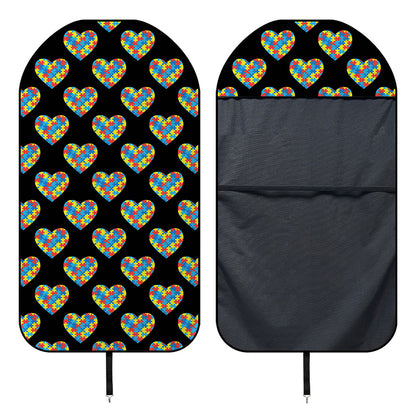 Autism Awareness Heart Pattern Print Waterproof Car Seat Cover