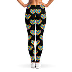 Autism Awareness Heart Pattern Print Women's Leggings