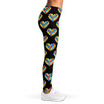 Autism Awareness Heart Pattern Print Women's Leggings