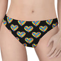 Autism Awareness Heart Pattern Print Women's Thong