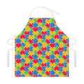 Autism Awareness Jigsaw Pattern Print Adjustable Apron