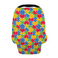 Autism Awareness Jigsaw Pattern Print Baby Seat Cover