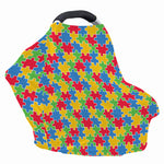 Autism Awareness Jigsaw Pattern Print Baby Seat Cover