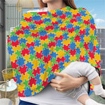 Autism Awareness Jigsaw Pattern Print Baby Seat Cover