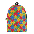Autism Awareness Jigsaw Pattern Print School Backpack