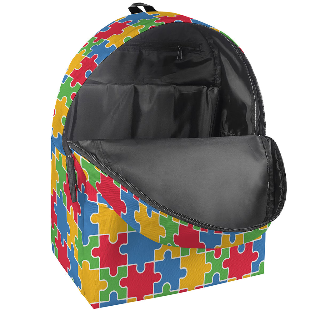 Autism Awareness Jigsaw Pattern Print Backpack
