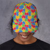 Autism Awareness Jigsaw Pattern Print Baseball Cap