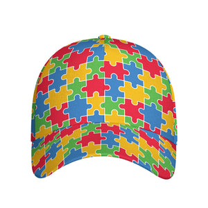 Autism Awareness Jigsaw Pattern Print Baseball Cap