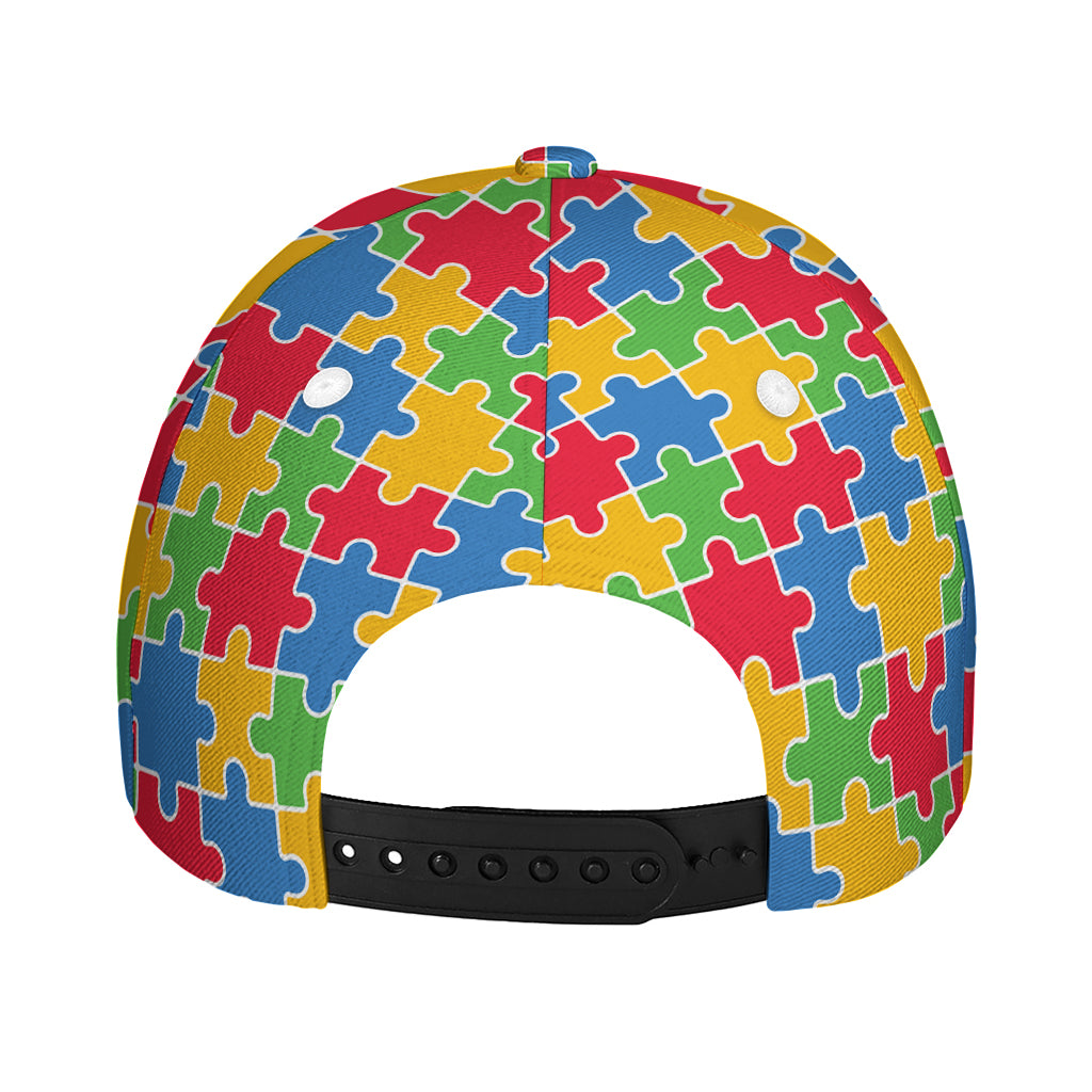 Autism Awareness Jigsaw Pattern Print Baseball Cap