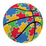Autism Awareness Jigsaw Pattern Print Basketball