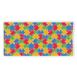 Autism Awareness Jigsaw Pattern Print Beach Towel