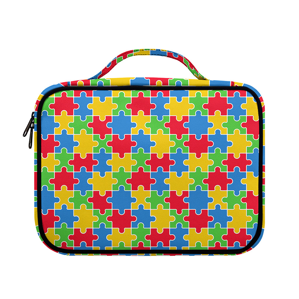 Autism Awareness Jigsaw Pattern Print Briefcase Bible Bag