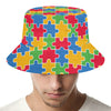 Autism Awareness Jigsaw Pattern Print Bucket Hat