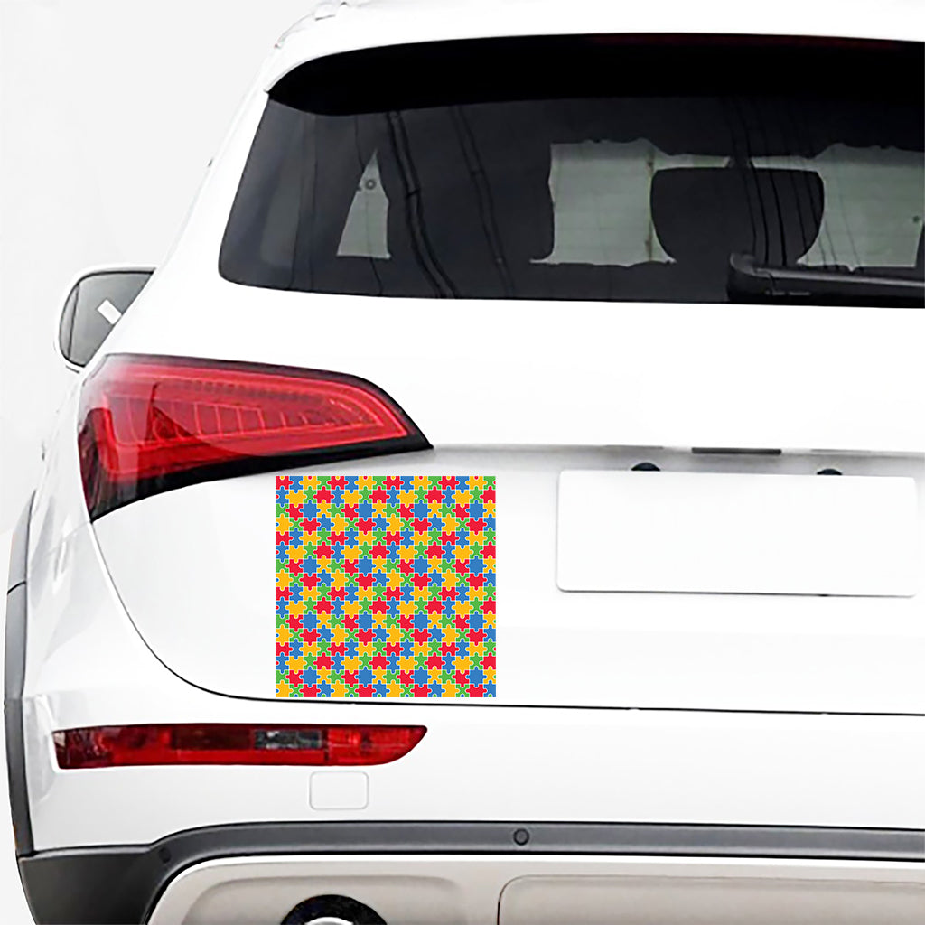 Autism Awareness Jigsaw Pattern Print Car Sticker