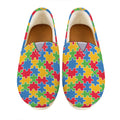 Autism Awareness Jigsaw Pattern Print Casual Shoes
