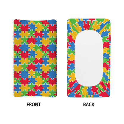 Autism Awareness Jigsaw Pattern Print Changing Pad Cover