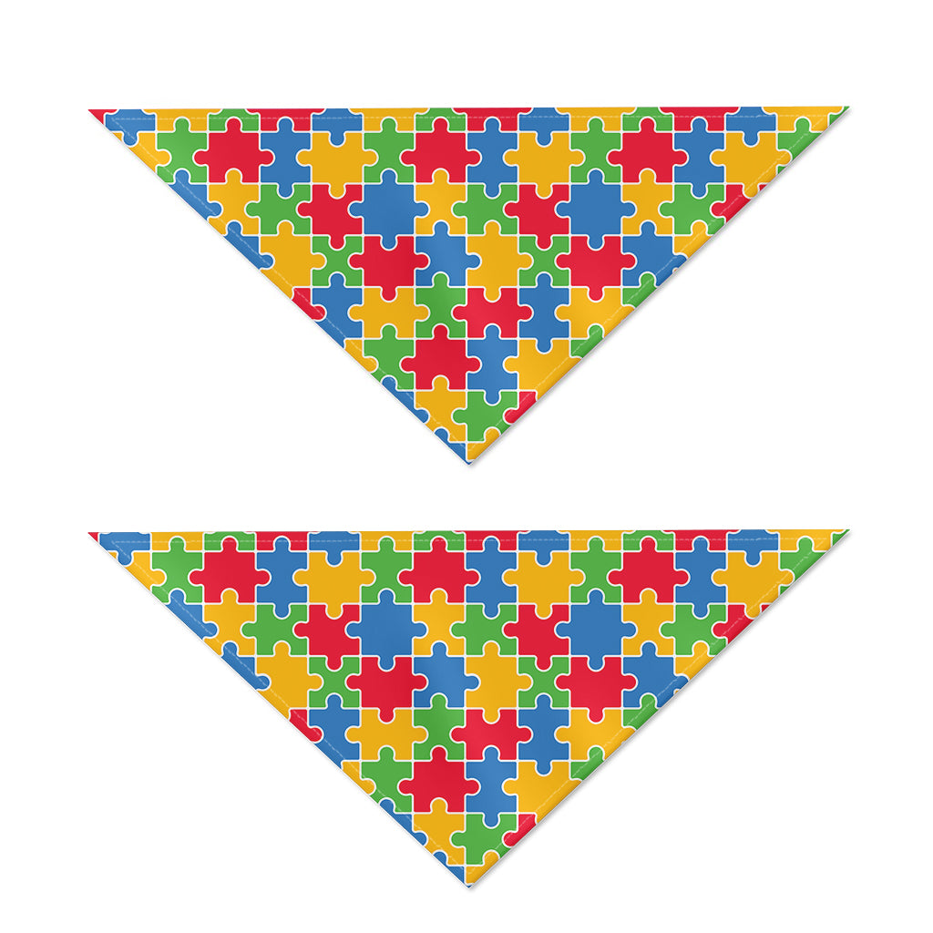 Autism Awareness Jigsaw Pattern Print Dog Bandana