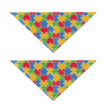 Autism Awareness Jigsaw Pattern Print Dog Bandana