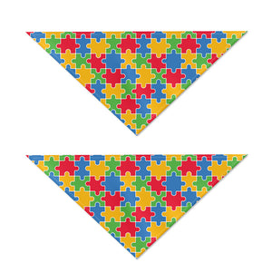 Autism Awareness Jigsaw Pattern Print Dog Bandana