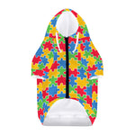 Autism Awareness Jigsaw Pattern Print Dog Zip Up Hoodie