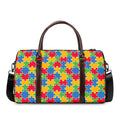 Autism Awareness Jigsaw Pattern Print Duffel Bag