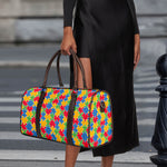 Autism Awareness Jigsaw Pattern Print Duffle Bag