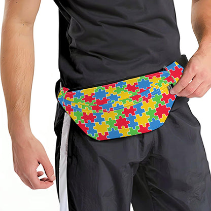 Autism Awareness Jigsaw Pattern Print Fanny Pack
