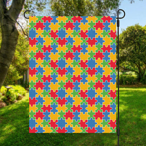 Autism Awareness Jigsaw Pattern Print Garden Flag