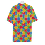 Autism Awareness Jigsaw Pattern Print Hawaiian Shirt