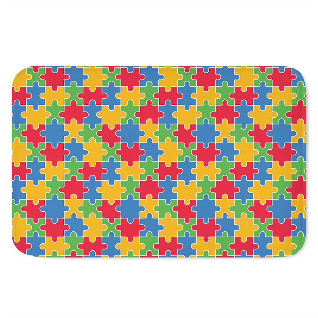 Autism Awareness Jigsaw Pattern Print Indoor Door Mat