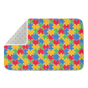 Autism Awareness Jigsaw Pattern Print Indoor Door Mat