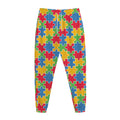 Autism Awareness Jigsaw Pattern Print Jogger Pants