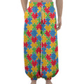 Autism Awareness Jigsaw Pattern Print Lantern Pants