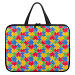 Autism Awareness Jigsaw Pattern Print Laptop Sleeve With Handle