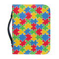 Autism Awareness Jigsaw Pattern Print Leather Bible Cover