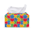 Autism Awareness Jigsaw Pattern Print Leather Tissue Box Cover