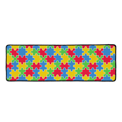 Autism Awareness Jigsaw Pattern Print Long Kitchen Mat
