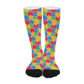Autism Awareness Jigsaw Pattern Print Long Socks