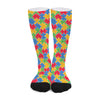 Autism Awareness Jigsaw Pattern Print Long Socks