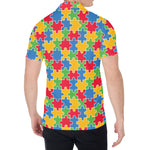 Autism Awareness Jigsaw Pattern Print Men's Shirt