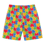 Autism Awareness Jigsaw Pattern Print Men's Swim Trunks